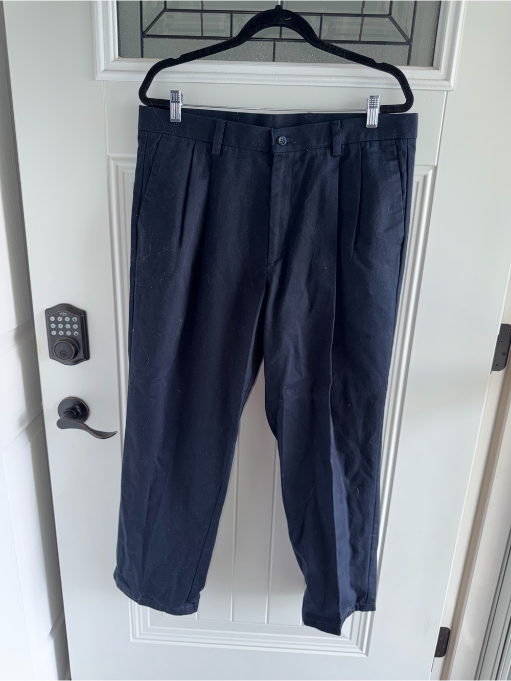 Dockers Navy Pleated Chinos